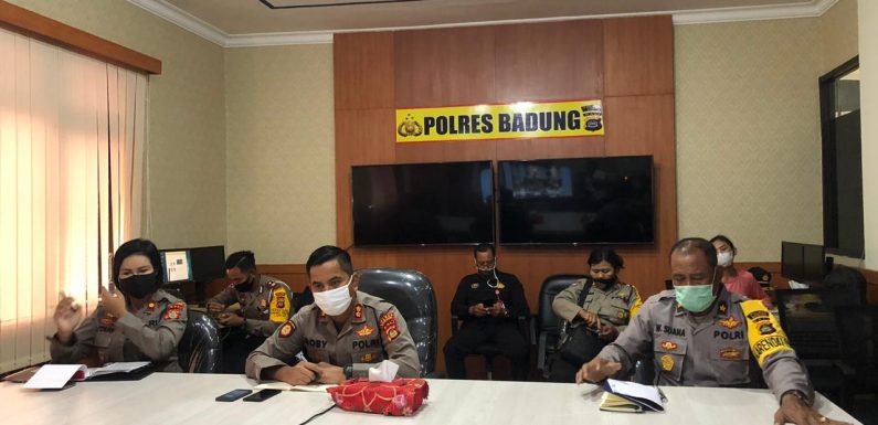 Kapolres Badung Dan PJU Polres Badung IKuti Video Conference Kapolda Bali.