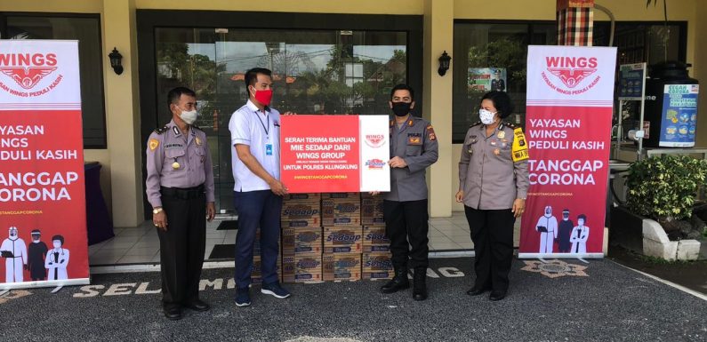 Polres Klungkung Secara Simbolis Terima Bantuan Untuk Masyarakat Dari Wings Group.