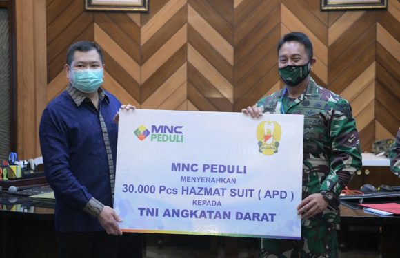 TNI AD Terima Bantuan 30.000 APD dari MNC Peduli.