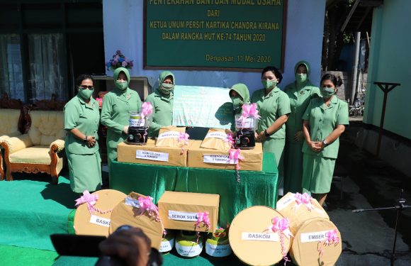 Ketua Persit KCK PD IX/Udayana Serahkan Bantuan Modal Usaha
