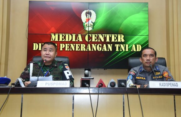 Puspomad Gelar Press Coference Meninggalnya Anggota TNI AD.