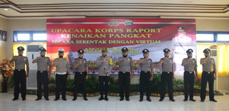 Polres Gianyar Gelar Upacara Kenaikan Pangkat Secara Virtual.