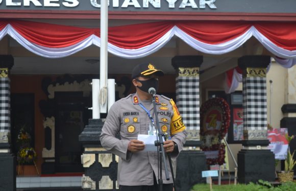 Kapolres Gianyar Pimpin Apel Ops Aman Nusa Menuju Era New Normal.