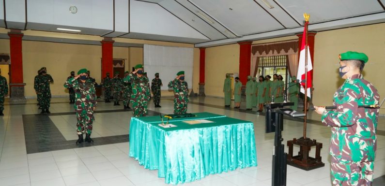 Validasi Organisasi, Danrem 163 Wira Satya Terima Laporan Tiga Pejabat Kasi Korem.