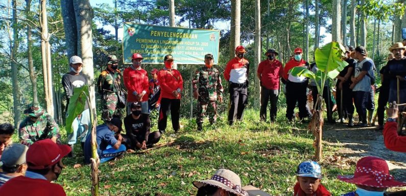 Kodim Jembrana Gelar Karya Bakti Reboisasi  Penghijauan Di Desa Manistutu.