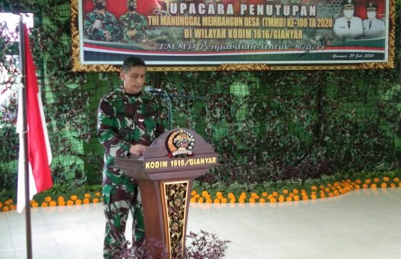 Danrem 163/ Wira Satya Tutup Kegiatan TMMD Ke 108 Kodim Gianyar.