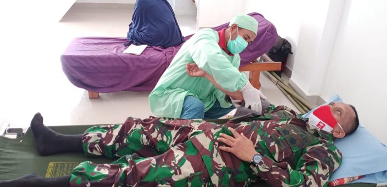 Kodim Jembrana Bersama Perhimpunan Indonesia Tionghoa Dan BRI Cabang Negara Gelar Baksos Donor Darah.