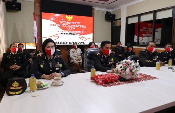 HUT RI Ke 75 Kapolres Badung Mengikuti Upacara Virtual.