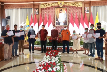 Gubernur Bali, Mengikuti Secara Virtual Pencairan Bantuan Sosial Tunai se – Indonesia