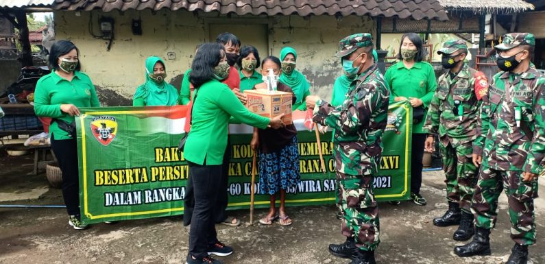 Jelang Hut Ke 60 Korem 163 Wira Satya, Kodim Jembrana Berbagi Kasih Di Masa Pandemi