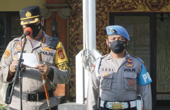 Pengarahan Kegiatan Rutin yang ditingkatkan Penanganan Covid 19 Wilayah Hukum Polresta Denpasar