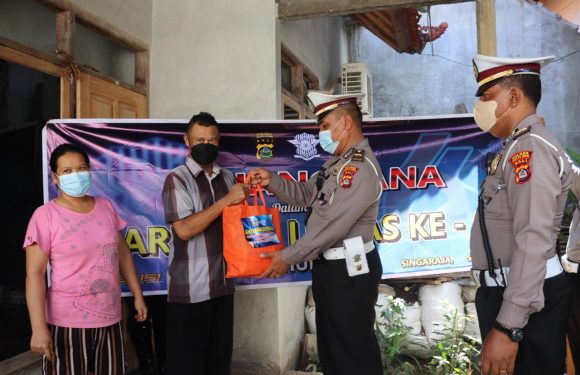 Dalam Rangka HUT Lalu Lintas ke – 66 Satuan Lalu Lintas Polres Buleleng Laksanakan Donor Darah Dan Bakti Sosial.