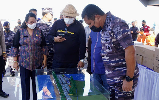 Bupati Tamba Dampingi Wakasal Saat Ground Breaking Maritime Food Estate di Jembrana