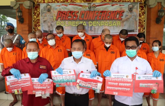 Selama Januari 2022 Sat Resnarkoba Polresta Denpasar Amankan 35 Tersangka.