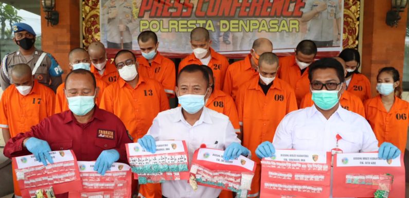 Selama Januari 2022 Sat Resnarkoba Polresta Denpasar Amankan 35 Tersangka.