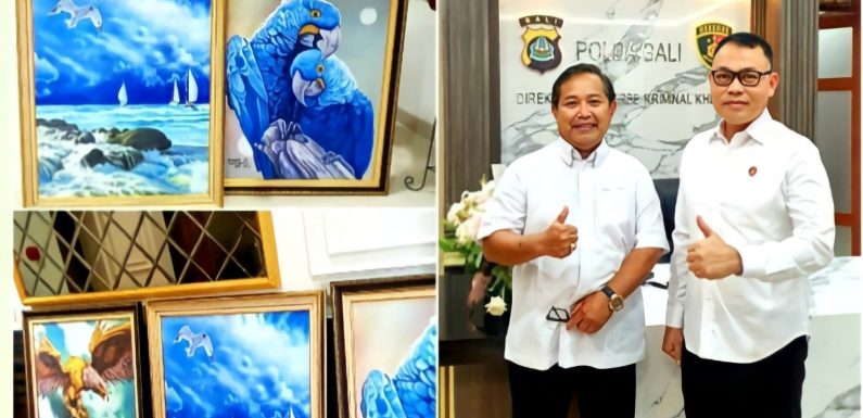 Tiga Lukisan Karya dr. Bagus Darmayasa Terpajang di Gedung Presisi Jagra Dewata Dit Reskrimsus Polda Bali,