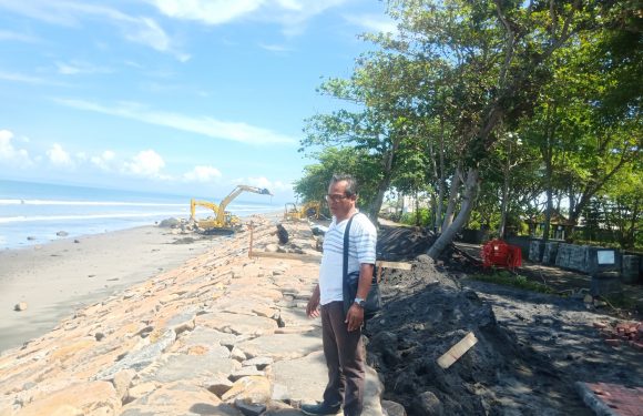 Proyek Pengamanan Pantai di Kabupaten Jembrana Sudah Mencapai Progres 7 Persen.