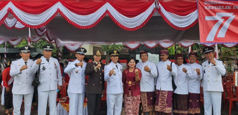 Personil Polsek Kuta Utara Mengikuti Upacara Peringatan HUT Kemerdekaan RI Ke-77.
