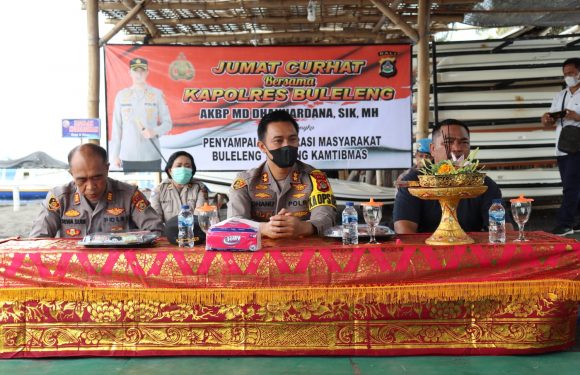 Kapolres Buleleng Terima Curhatan Masyarakat Tiga Desa Yang Ada Dikecamatan Sawan Saat Gelar Kegiatan” Mebraya “.