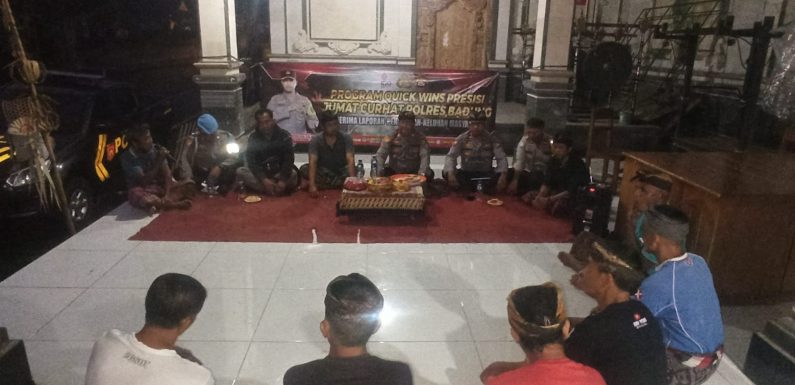 Warga Banjar Adat Sangut Sampaikan Unek – Unek  Pada Jumat Curhat.