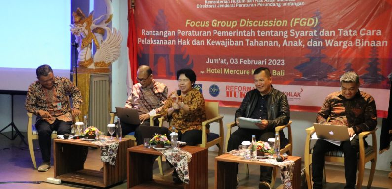 MAKSIMALKAN FUNGSI PEMASYARAKATAN, DITJEN PERATURAN PERUNDANG-UNDANGAN KEMENKUMHAM GELAR FOCUS GROUP DISCUSSION RANCANGAN PERATURAN PEMERINTAH.