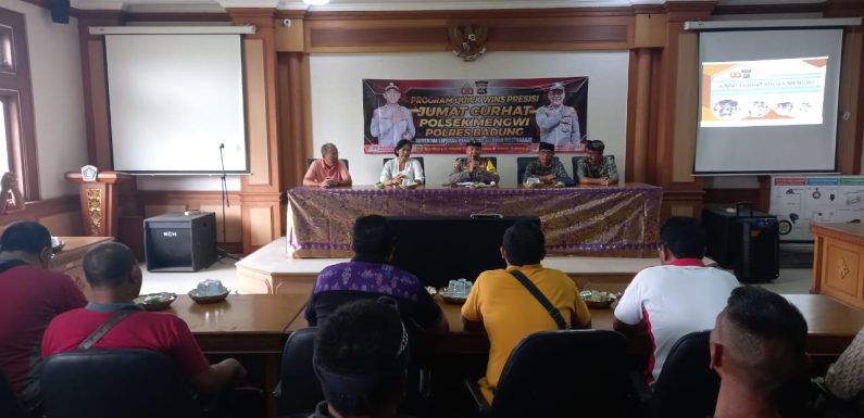 Kapolsek Mengwi Gelar “ Jum’at Curhat “ di Kantor Lurah Sempidi.