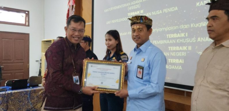 Rutan Bangli Sukses Meraih Penghargaan Peringkat I Satuan Kerja Dengan Penyampaian dan Kualitas Laporan Keuangan Terbaik.