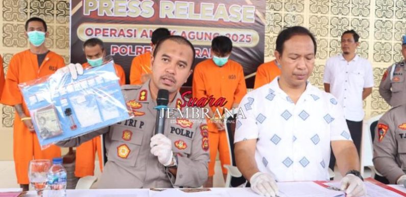 Polres Jembrana Ungkap 5 Kasus Tindak Pidana Penyalahgunaan Narkotika Pada Operasi Antik Agung 2025.