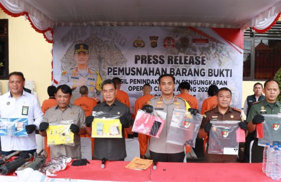 Pemusnahan Barang Bukti Hasil Ops Cipkon Agung 2025 di Polres Buleleng.