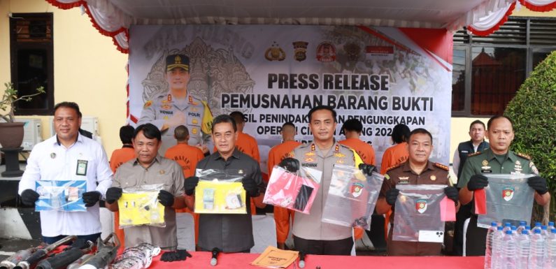 Pemusnahan Barang Bukti Hasil Ops Cipkon Agung 2025 di Polres Buleleng.