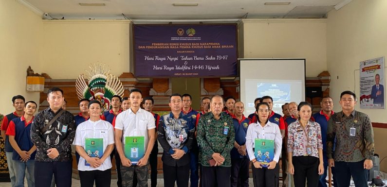 125 Warga Binaan Rutan Negara Terima Remisi Nyepi dan Idul Fitri, 2 WBP Langsung Bebas.