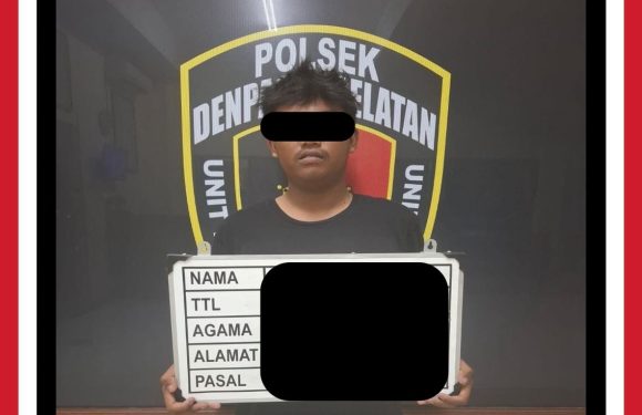 Unit Reskrim Polsek Denpasar Selatan Amankan Pelaku Pencurian di Toko Kelurahan Sesetan.