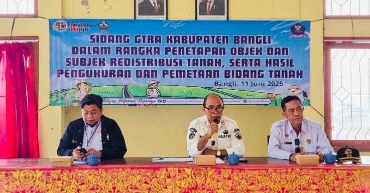 SIDANG PANITIA GUGUS TUGAS REFORMA AGRARIA DIGELAR DI KECAMATAN KINTAMANI, DIHADIRI KEPALA KANTOR PERTANAHAN KABUPATEN BANGLI.