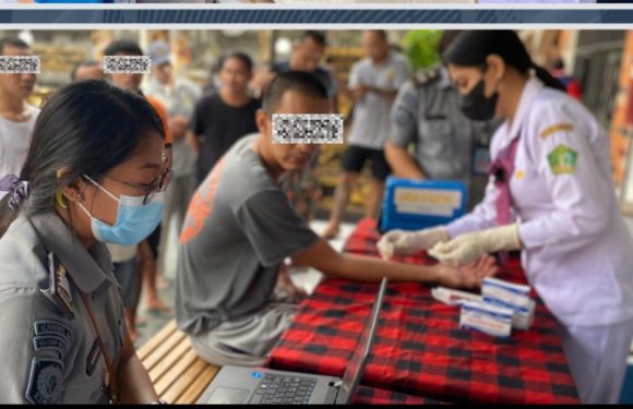 Dukung Program Eliminasi TBC 2030, Rutan Negara Gandeng Puskesmas I Negara Gelar Pemeriksaan Tuberkulin Bagi WBP.