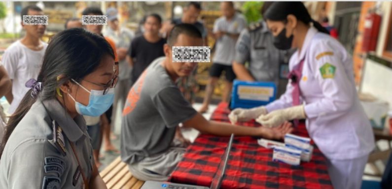 Dukung Program Eliminasi TBC 2030, Rutan Negara Gandeng Puskesmas I Negara Gelar Pemeriksaan Tuberkulin Bagi WBP.
