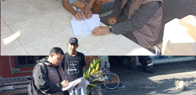 Petugas Lapangan Kantah Kota Denpasar Gelar kegiatan peninjauan lapangan di Desa Ubung Kaja.
