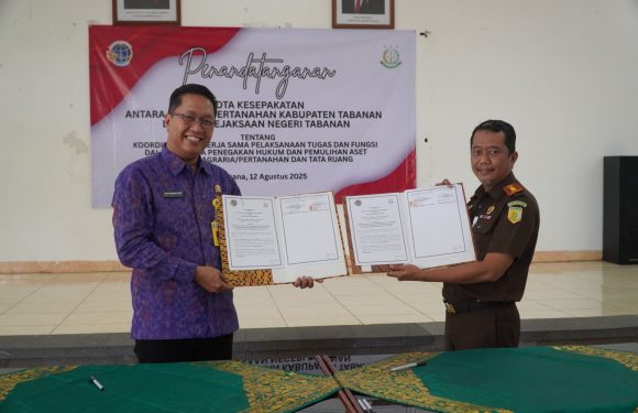 Penandatanganan Nota Kesepakatan Kantor Pertanahan Kabupaten Tabanan dan Kejaksaan Negeri Tabanan.