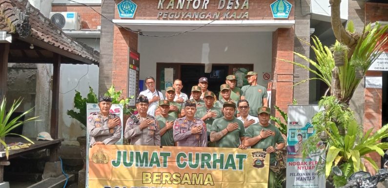 Polresta Denpasar Gelar “Jum’at Curhat” Bersama Linmas Desa Peguyangan Kaja.