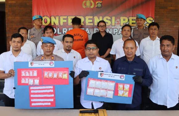 Edarkan Sabu Hampir Satu Kilogram Dan Ekstasi, Satresnarkoba Polresta Denpasar Ringkus Residivis Asal Banyuwangi.