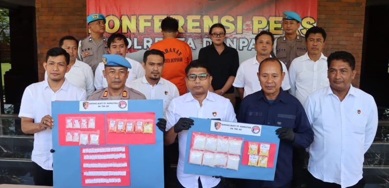 Edarkan Sabu Hampir Satu Kilogram Dan Ekstasi, Satresnarkoba Polresta Denpasar Ringkus Residivis Asal Banyuwangi.