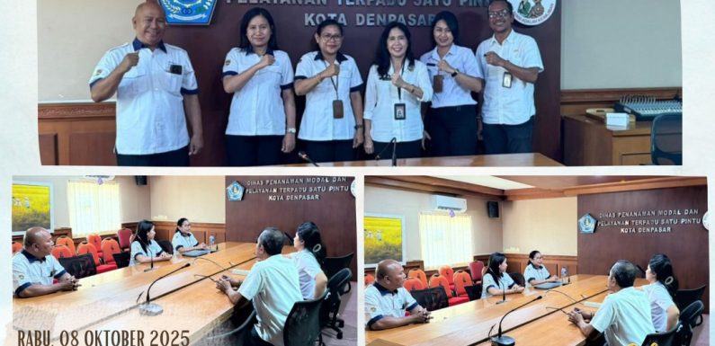 Kasi Penataan dan Pemberdayaan Kantah Denpasar Beserta Staf Berkunjung ke Dinas DPMPTSP Kota Denpasar.