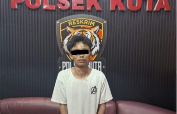 POLSEK KUTA UNGKAP KASUS PENCURIAN SEPEDA MOTOR DI PANTAI KELAN.