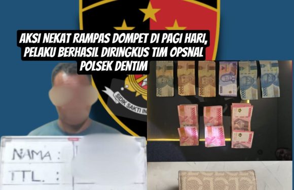 Aksi Nekat Rampas Dompet di Pagi Hari, Pelaku Berhasil Diringkus Tim Opsnal Polsek Dentim.