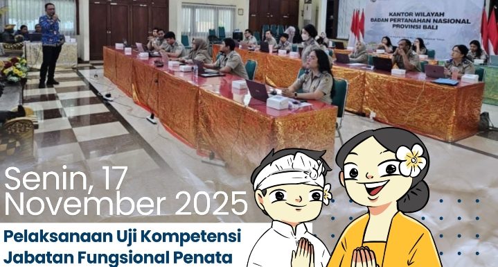 Pegawai Negeri Sipil  Kantor Pertanahan Kota Denpasar mengikuti Uji Kompetensi Jabatan Fungsional Penata Pertanahan di Kanwil BPN Bali.