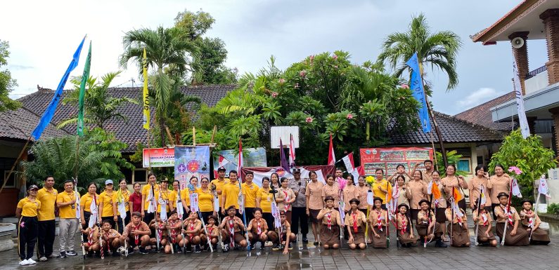 Bhabinkamtibmas Sanur Pantau Pembukaan Tensa Scout Camp 2025 di SD Negeri 10 Sanur.