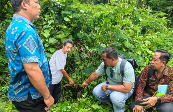 Petugas Lapangan Kantah Bangli Melaksanakan Pemeriksaan lapangan Terkait Permohonan Hak Atas Tanah.