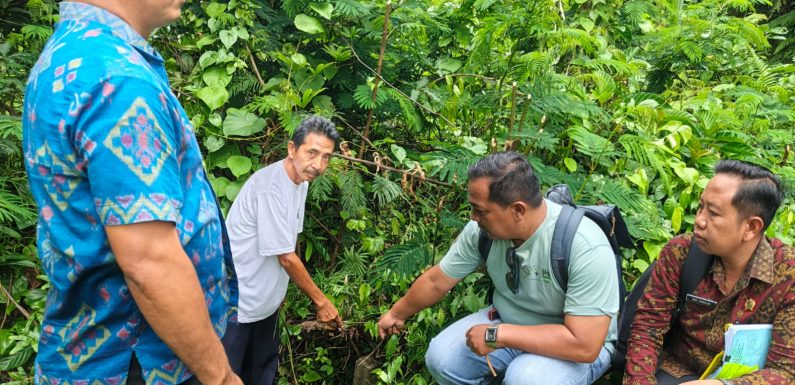 Petugas Lapangan Kantah Bangli Melaksanakan Pemeriksaan lapangan Terkait Permohonan Hak Atas Tanah.