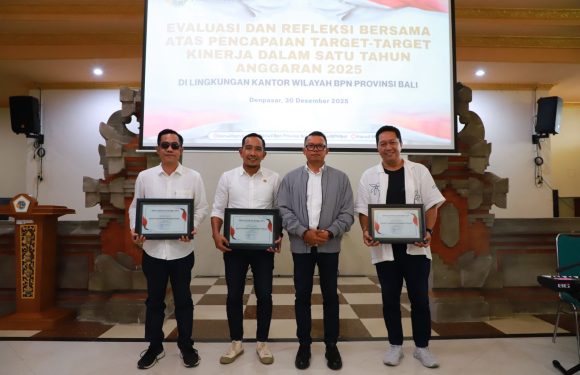Kantor Pertanahan Kabupaten Tabanan Raih 4 Penghargaan dalam Evaluasi Kinerja BPN se Provinsi Bali  Tahun Anggaran 2025.