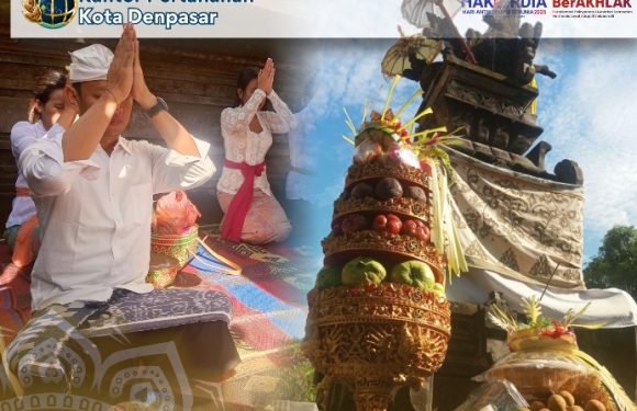 Jajaran Kantor Pertanahan Kota Denpasar Melaksanakan Persembahyangan Bersama.