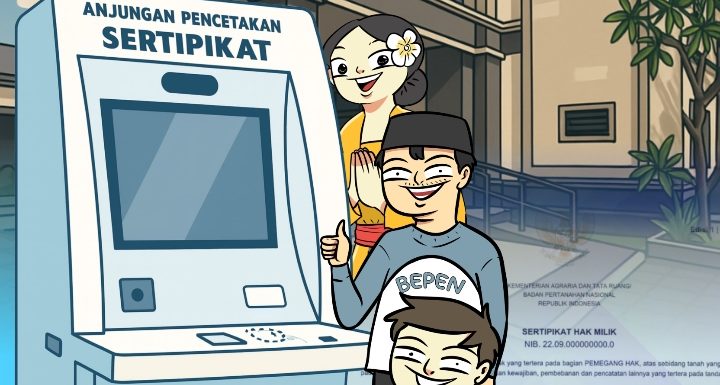 Anjungan Pencetakan Sertipikat Elektronik Hadir di Loket Pelayanan Pertanahan Kantah Kota Denpasar.